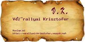 Várallyai Krisztofer névjegykártya