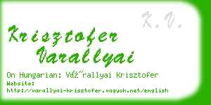 krisztofer varallyai business card